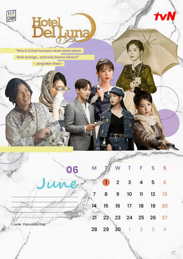 Collage Korean Drama Calendar Design (June)